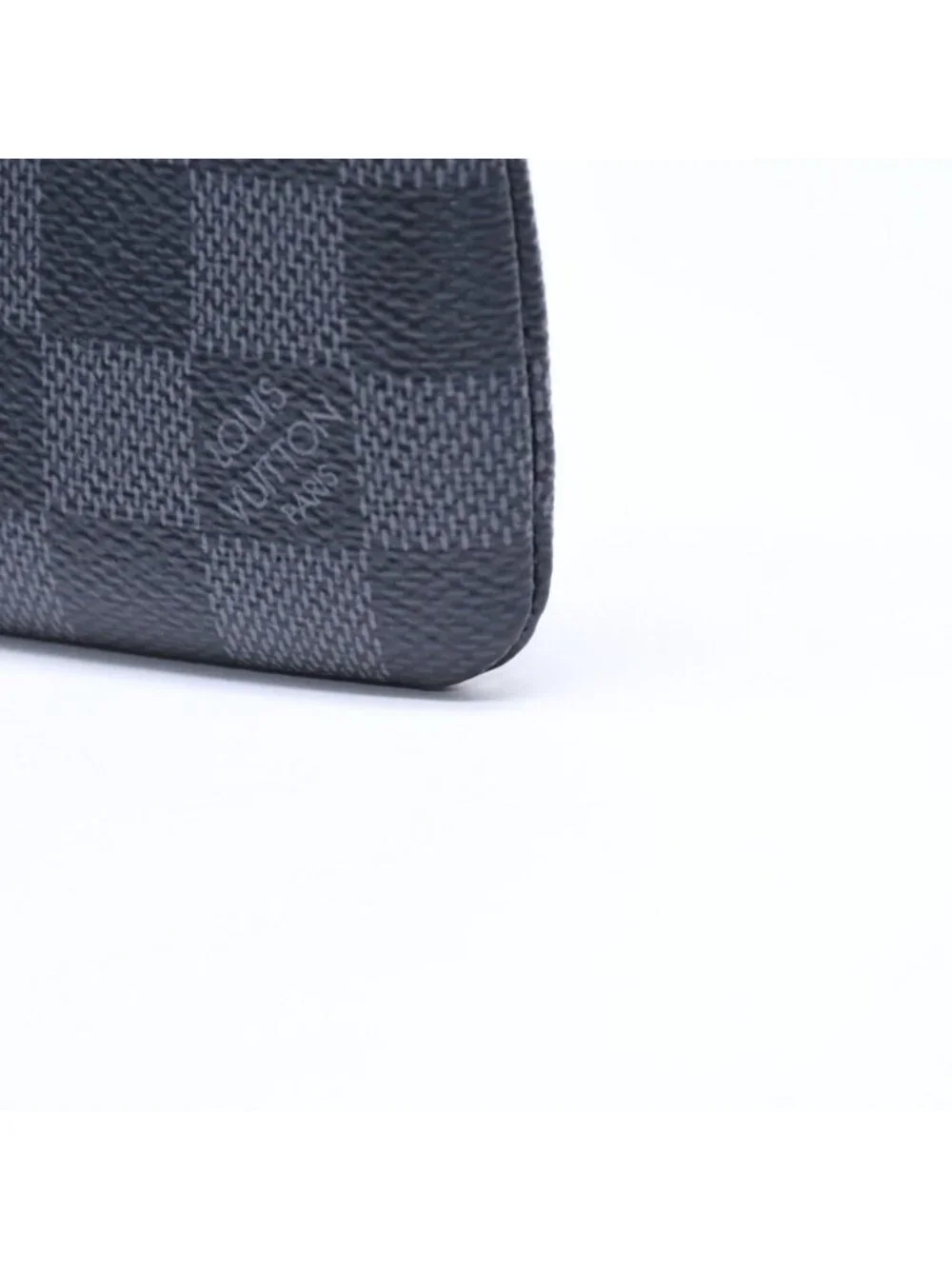Louis Vuitton Pochette Cles Coin Purse Damier Graphite Canvas Black Gray Silver